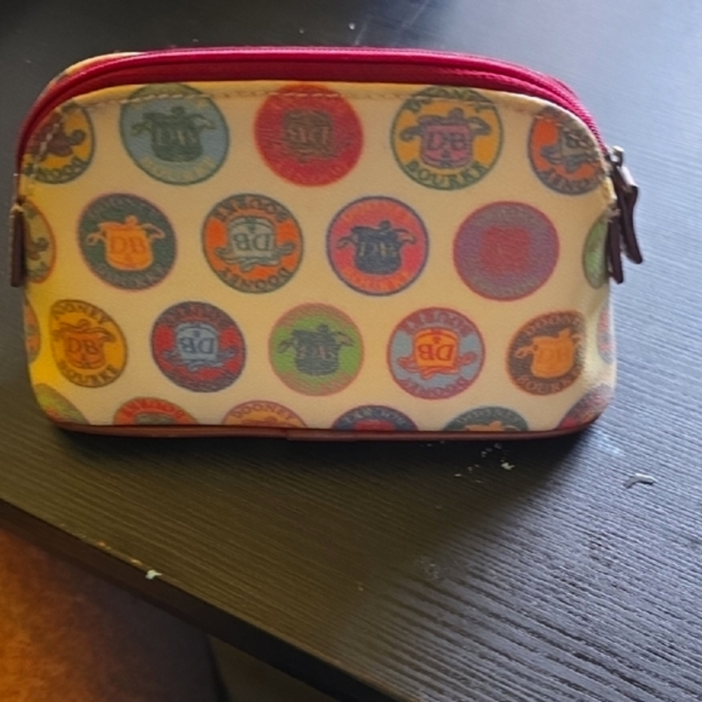 Dooney & Bourke Colorful Logo Print Pouch